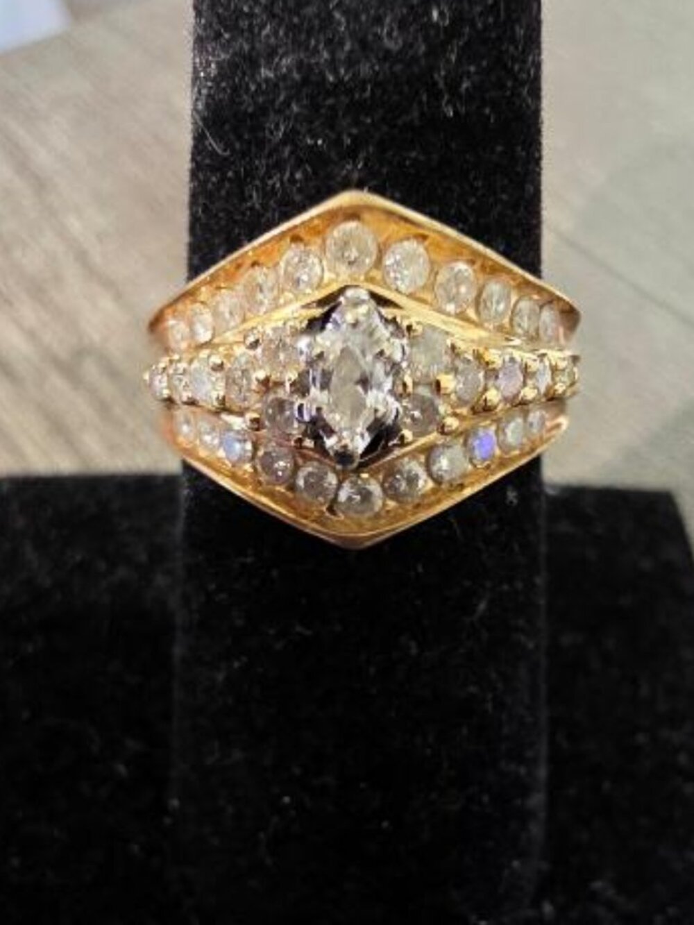 Genuine 14K Diamond Ring - Size 8